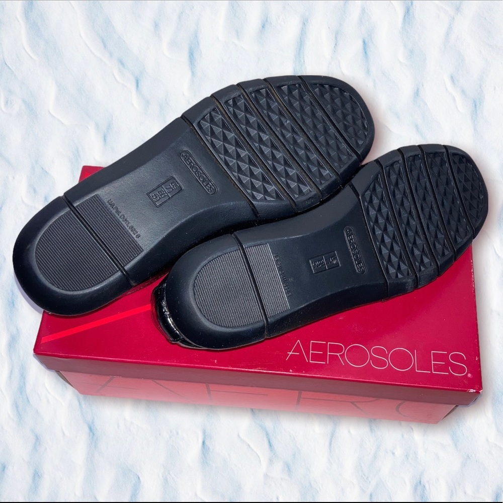 Aerosoles Army Croco Black Flats Loafers Slip On Wedge Women’s Size 7 1/2 - Picture 3 of 11